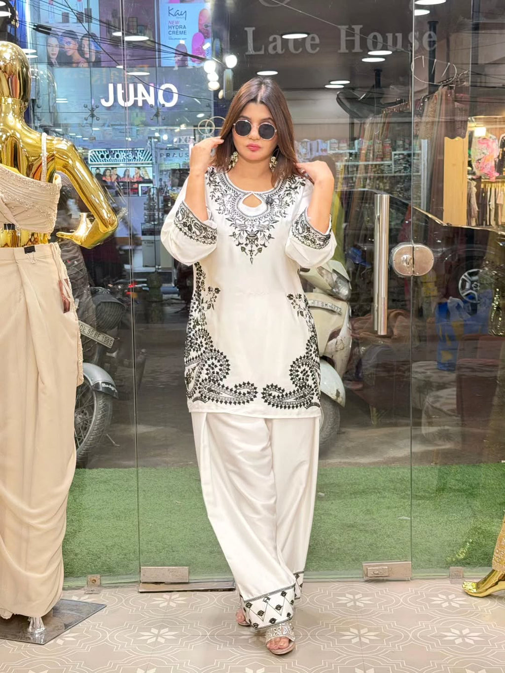 Armani satin coord set with farshi salwar