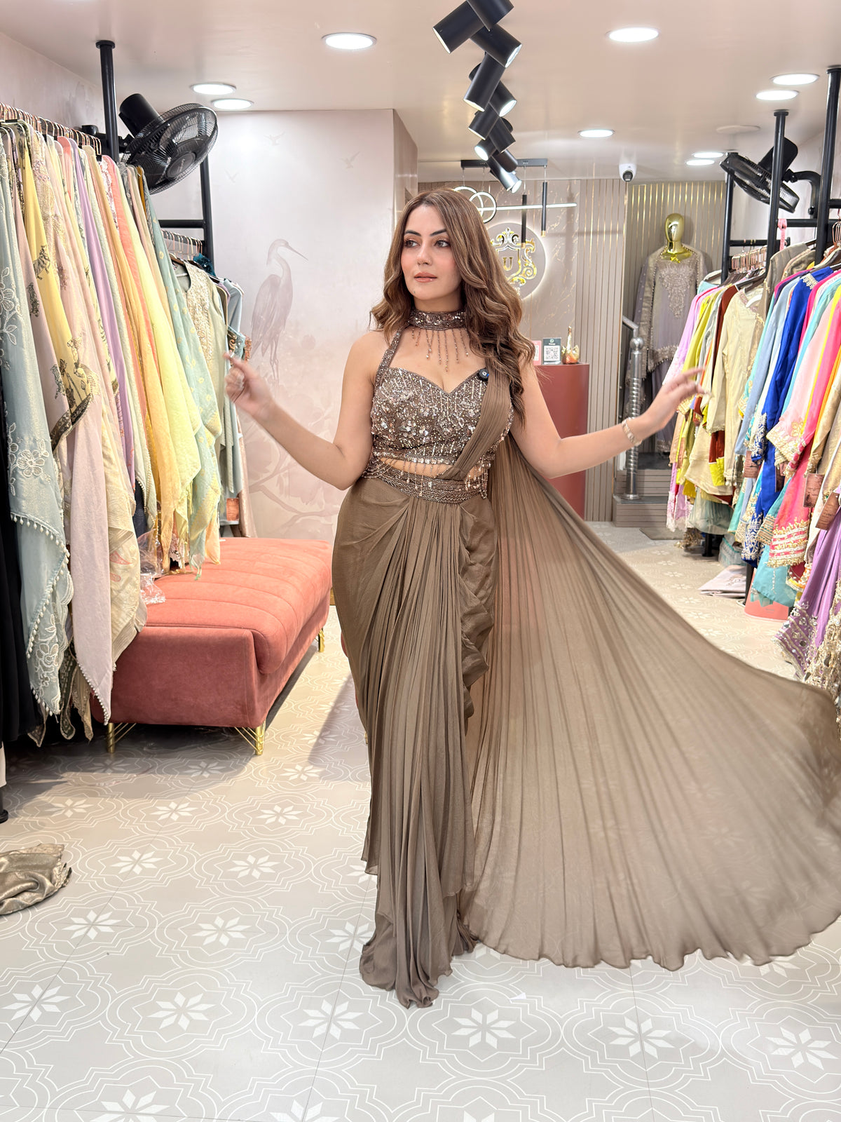 Drape saree indo western outfit