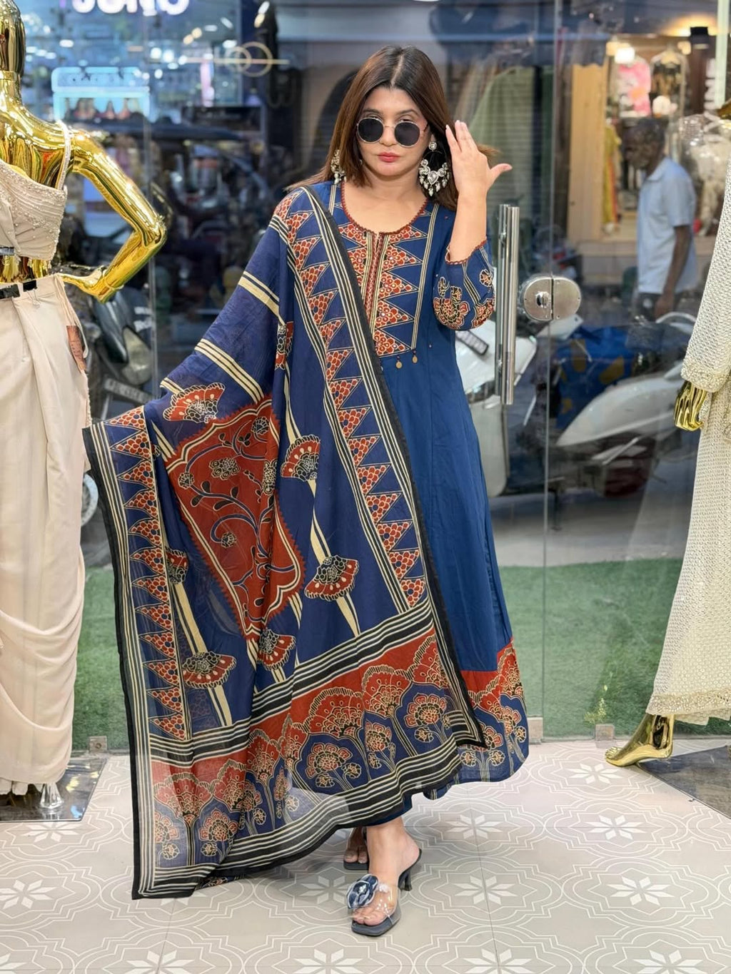 Mul cotton a line anarkali