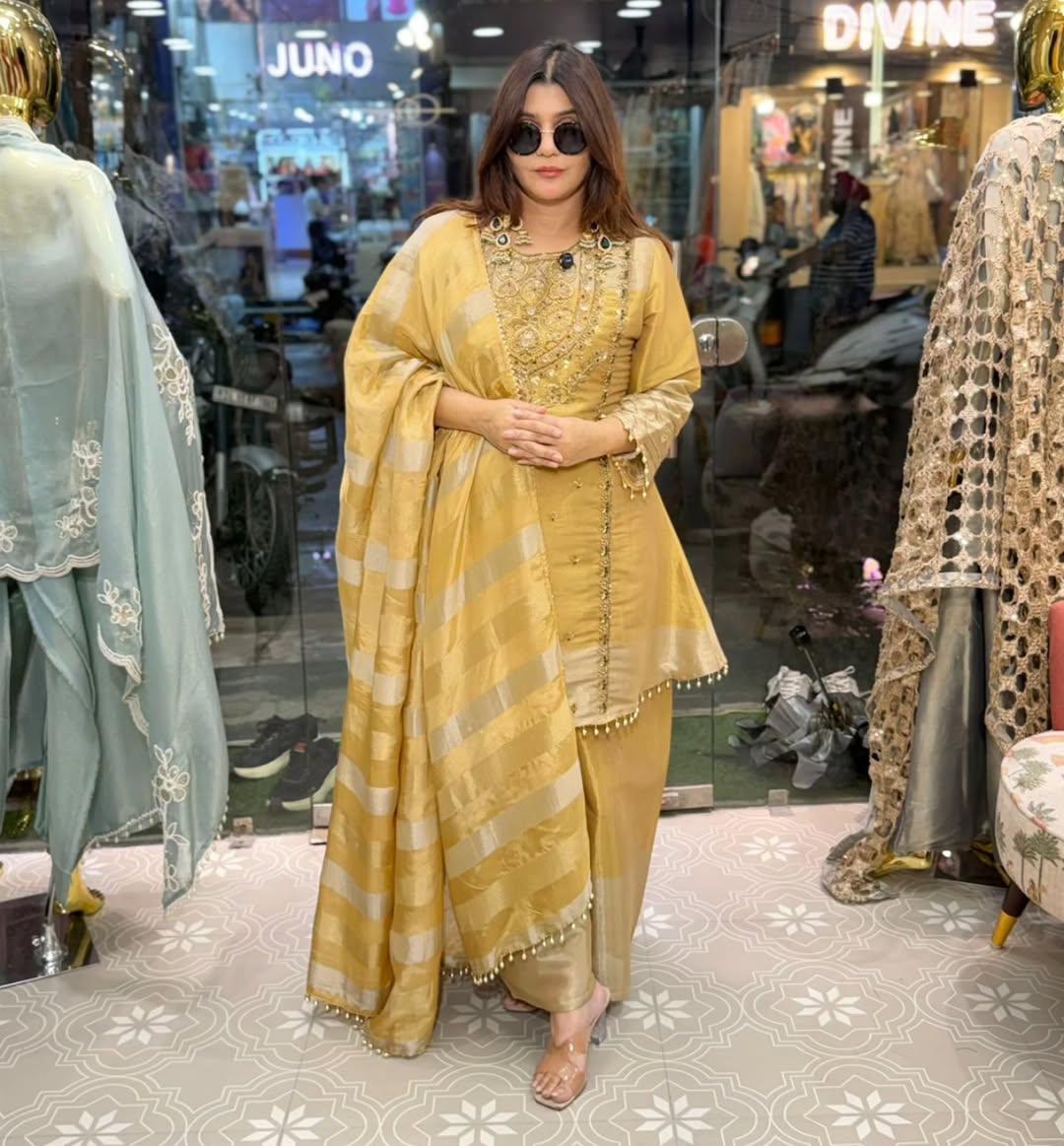 Shimmer three piece suit with sharara