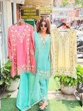 Article 1917 – Tissue Shimmer Suit with Real Mirror & Pearl Work and Dupatta | Premium Festive Wear