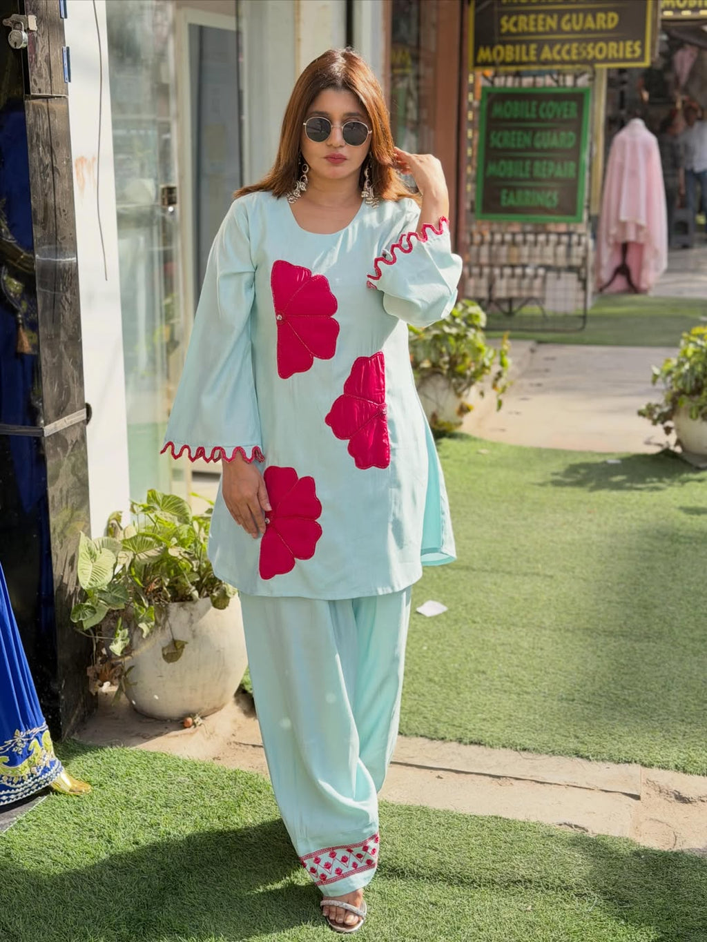 Cotton Silk Co-ord Set with farshi salwar