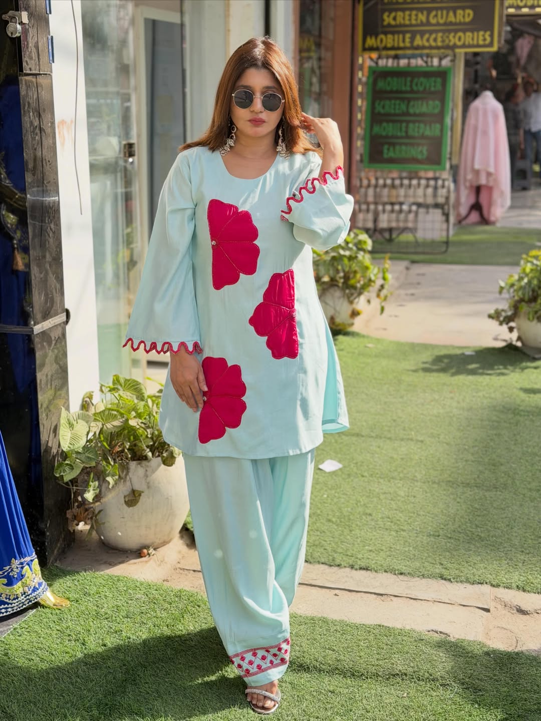 Cotton Silk Co-ord Set with farshi salwar