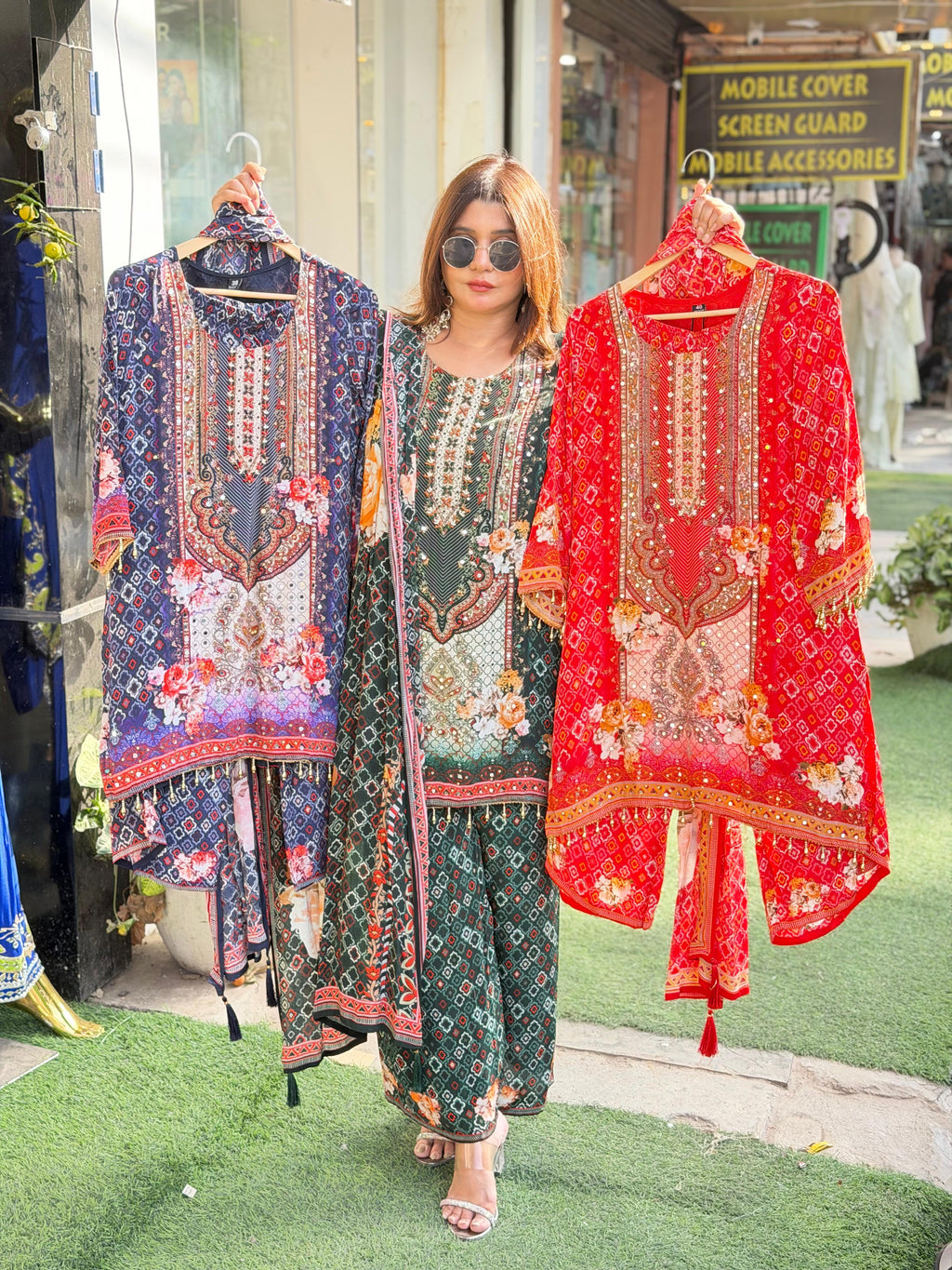 Article 1837 – Pure Crepe Digital Printed Suit with Handwork | Designer Suit | Sizes 38–44
