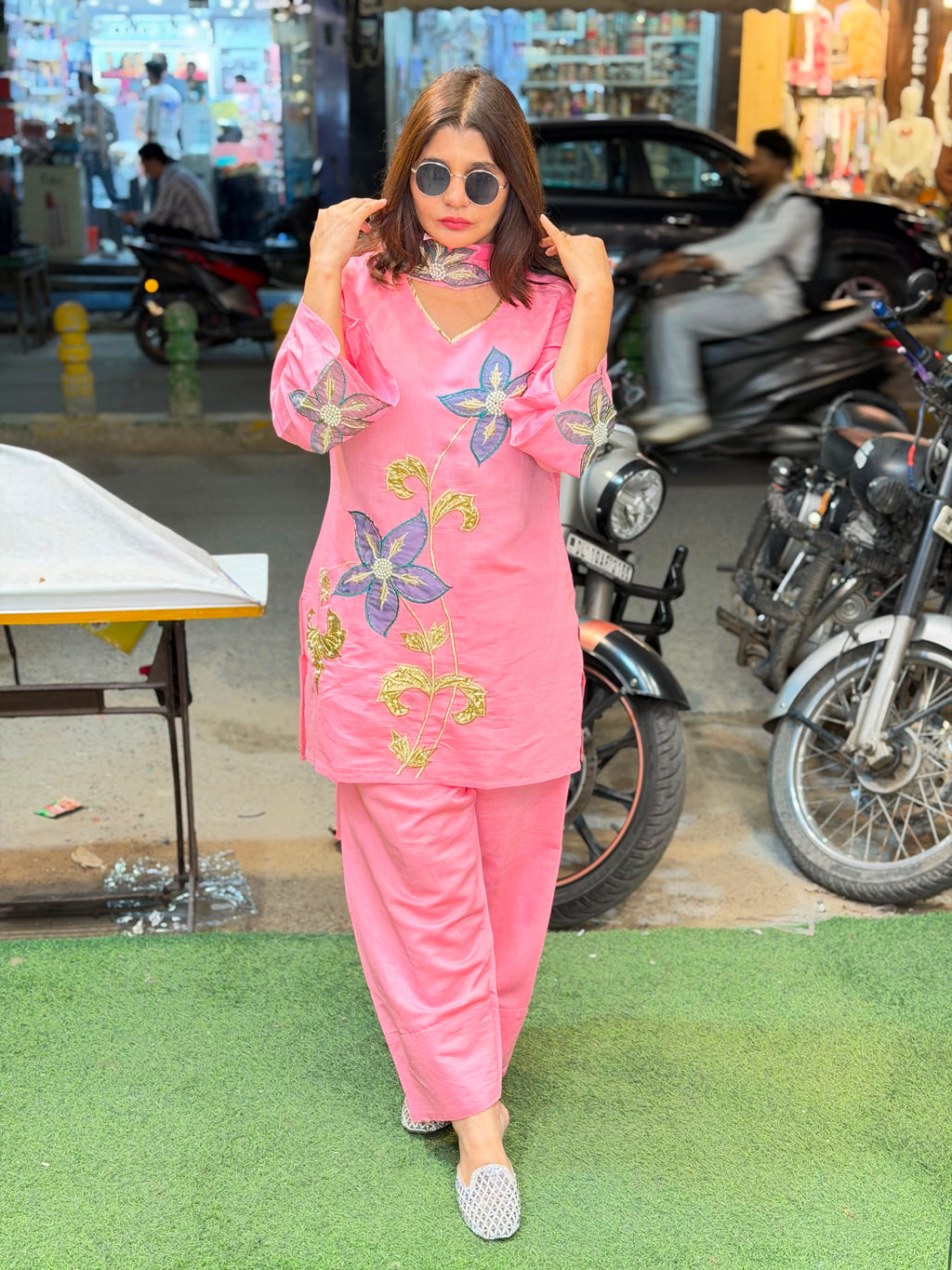 Cotton Silk Co-ord Set with farshi salwar